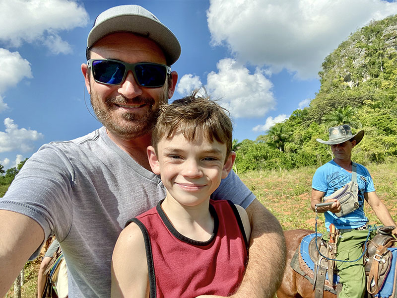 Riding the trails on Arado Farm in Viñales