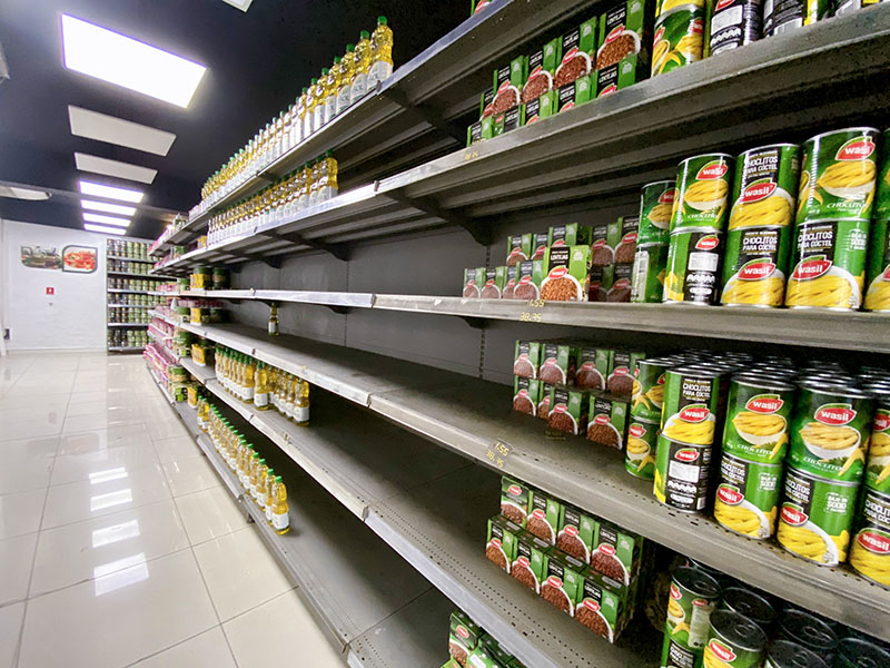 Empty shelves at state run grocery store in Havana, Cuba