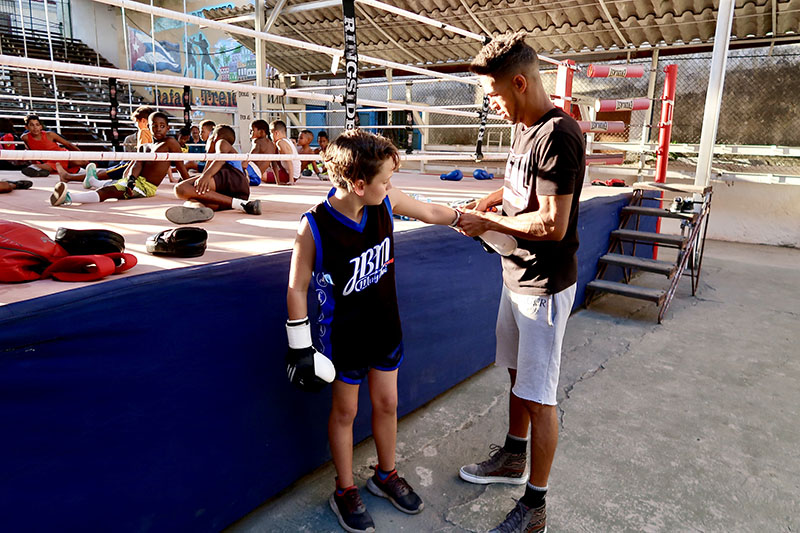 Wrapping hands for Boxing Lessons at Rafael Trejo Gym
