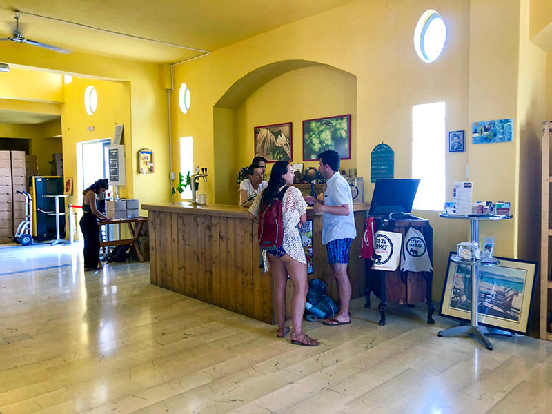 Bar inside of Santorini Brewing Company