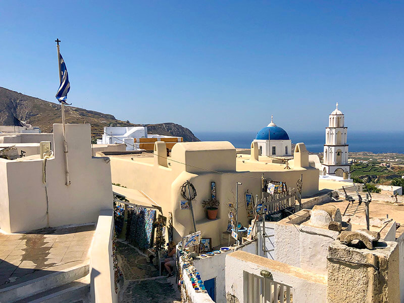 Rooftop view of one of Pyrgos's many craft shops