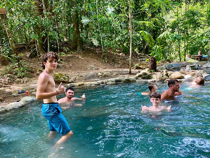 Family photo at Eco Termales, Quepos