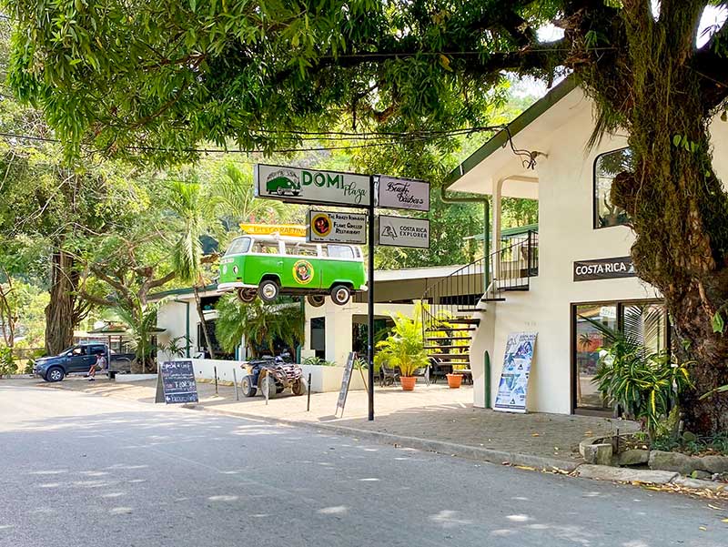 VW Van used as a sign on Dominical Main Street